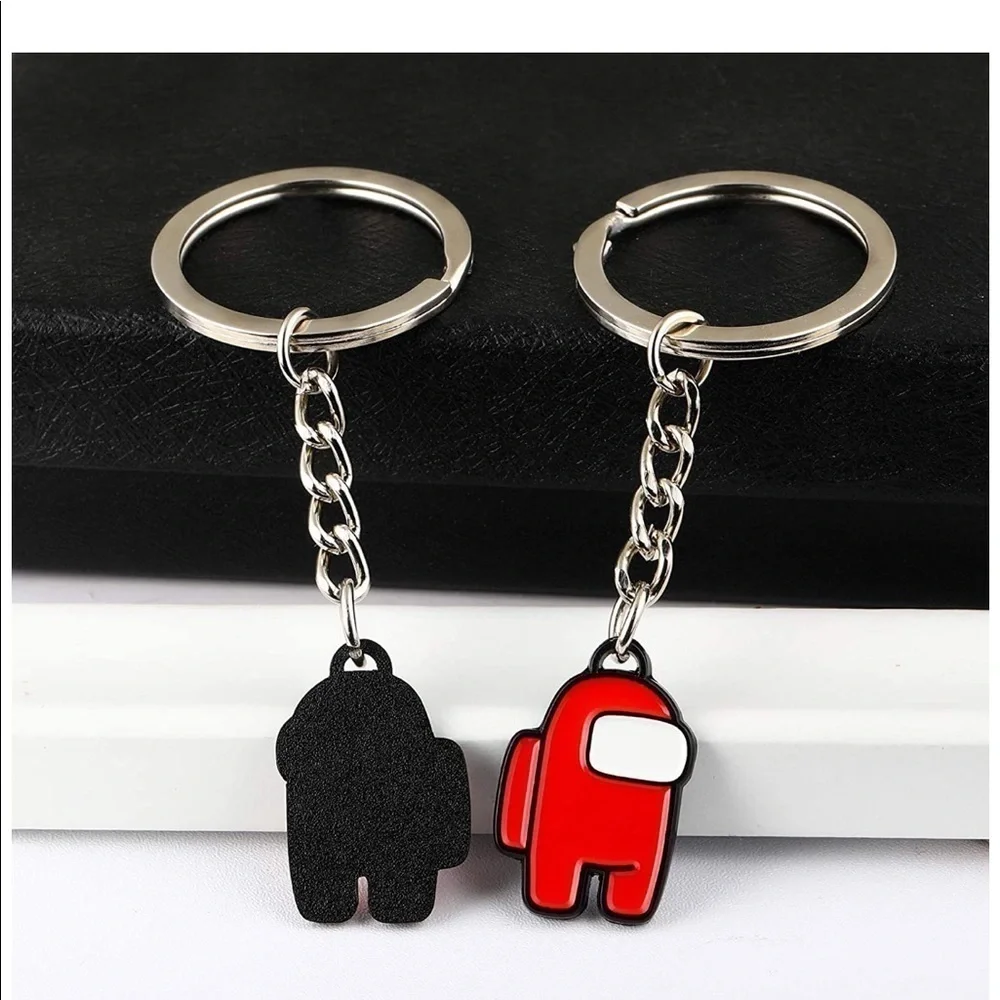 New 3/$15 mini AMONG US keyring - Orange x 1 pc